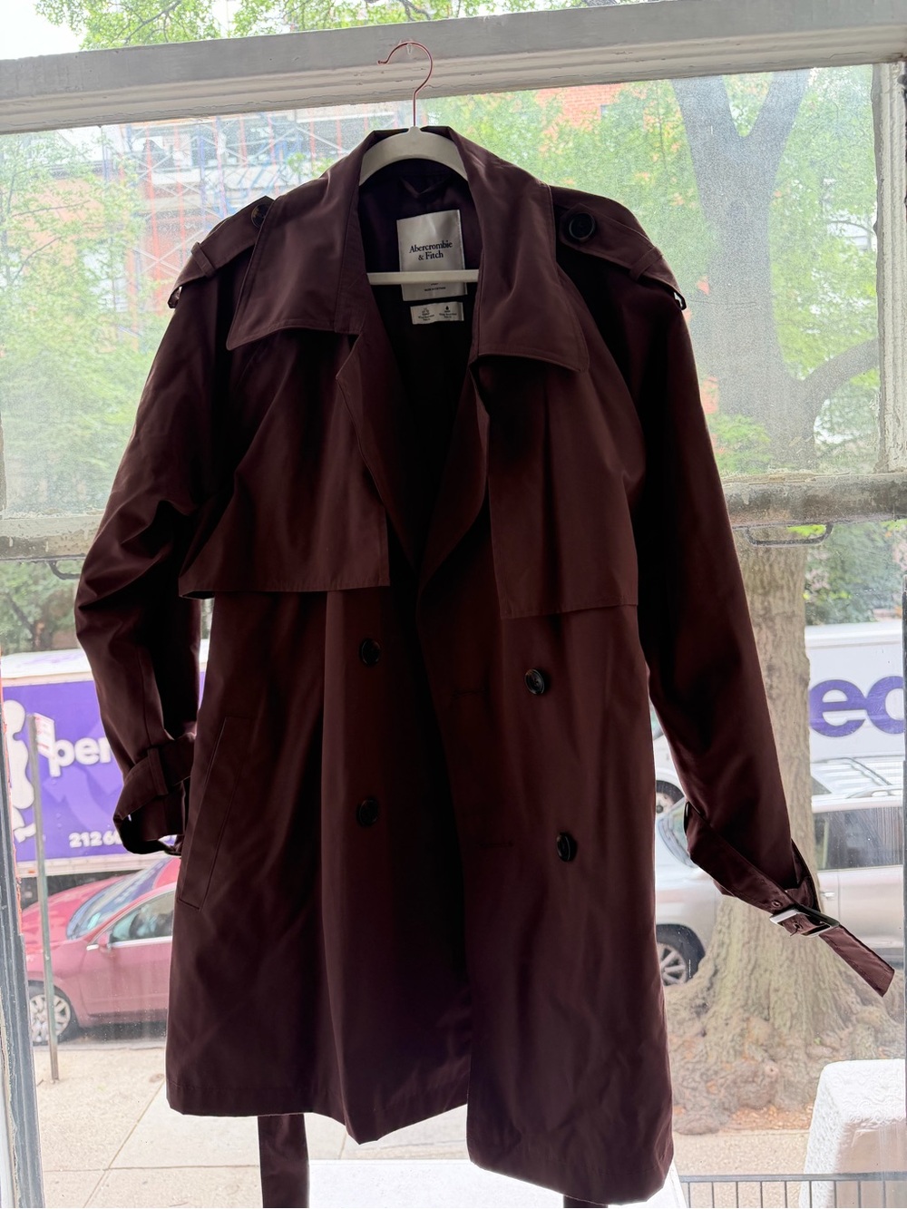 Abercrombie & Fitch Women's Burgundy Trench Coat